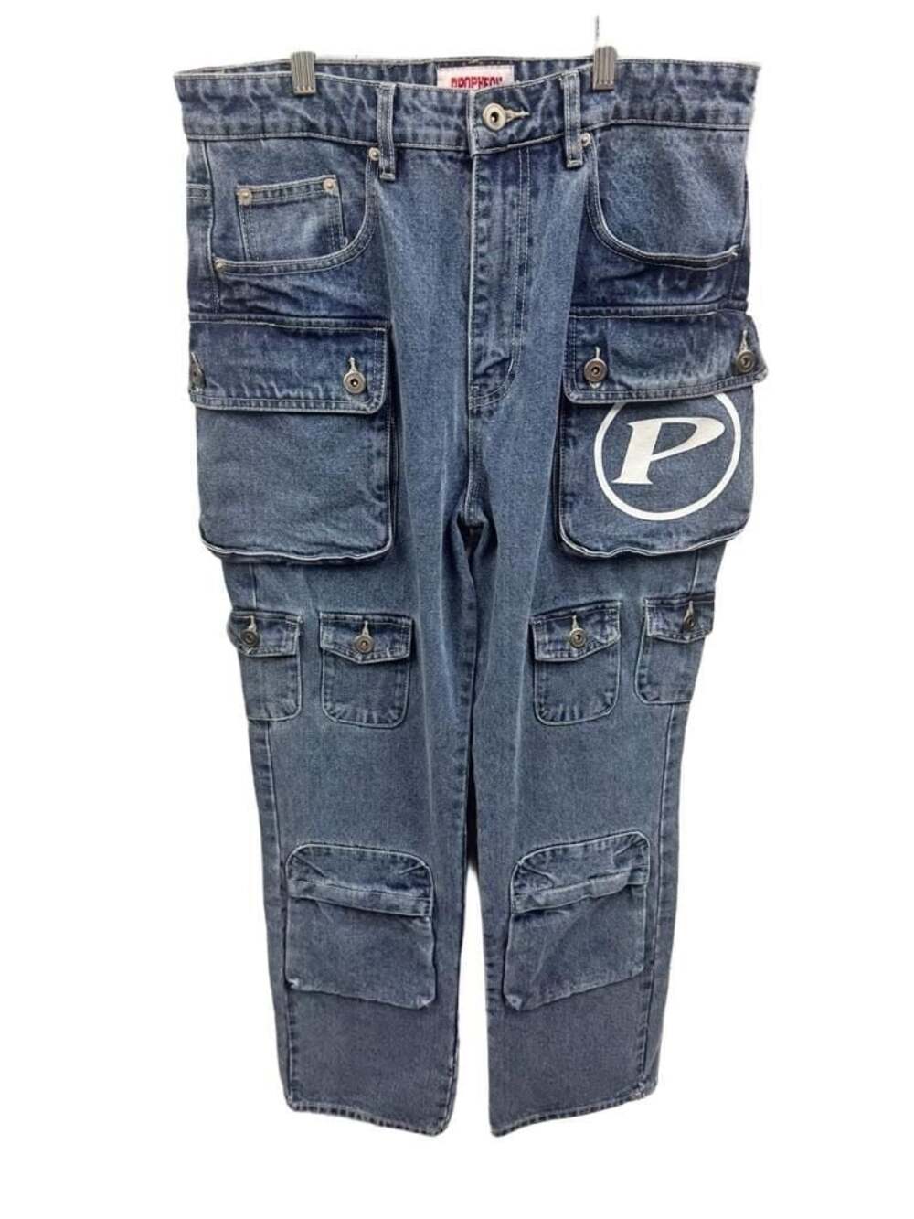 Prophecy Medium Wash Denim Multi-Pocket Utility Cargo Jeans